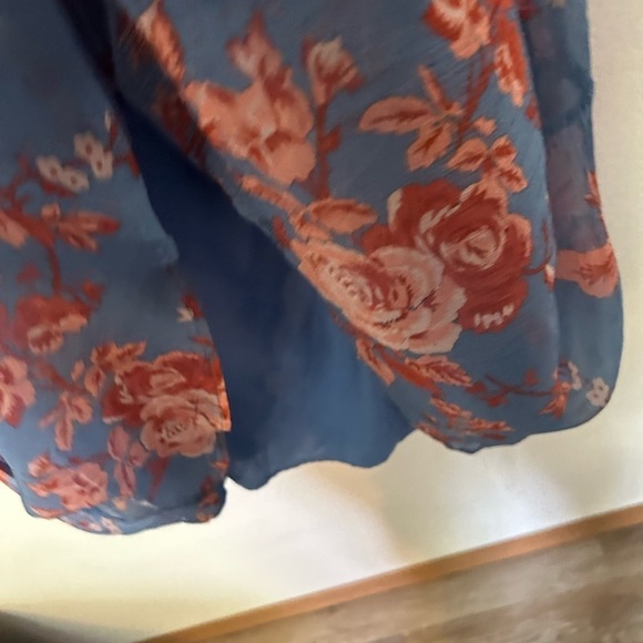 Sundance Meadows Explored Long Sleeve Midi Dress in Blue Combo Size S - Picture 6 of 7